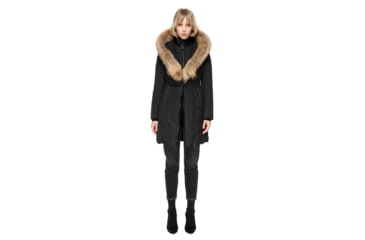 Image of Mackage Kay Mid Length Winter Down Coat With Fur Collar - Womens, Black, Extra Small KAY-BLACK-XS