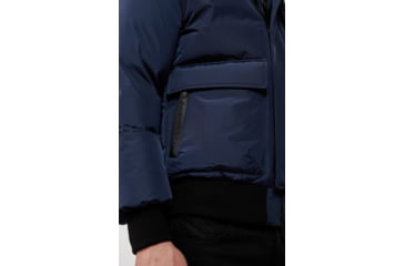 Image of Mackage Nathan Down Bomber Jacket - Mens, Navy / Natural Fur, 46, Nathan-F-Navy-46