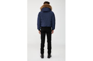 Image of Mackage Nathan Down Bomber Jacket - Mens, Navy / Natural Fur, 46, Nathan-F-Navy-46