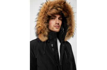 Image of Mackage Raf Down Coat - Mens, Black / Natural Fur, 38, Raf-Black-38