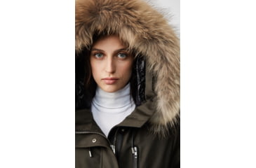 Image of Mackage Rena Twill Parka - Womens, Army / Natural Fur, Extra Small, Rena-DR-Army-XS