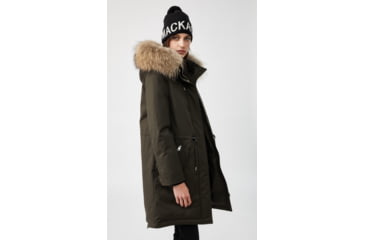 Image of Mackage Rena Twill Parka - Womens, Army / Natural Fur, Extra Small, Rena-DR-Army-XS