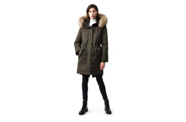 Image of Mackage Rena Twill Parka - Womens, Army / Natural Fur, Extra Small, Rena-DR-Army-XS