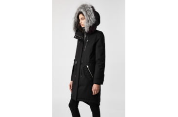 Image of Mackage Rena Twill Parka - Womens, Black / Silverfox Dyed to Berry, Medium, Rena-DXR-Black/Berry-M