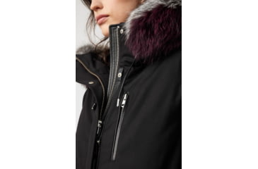 Image of Mackage Rena Twill Parka - Womens, Black / Silverfox Dyed to Berry, Medium, Rena-DXR-Black/Berry-M