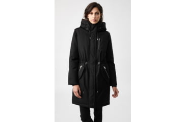 Image of Mackage Rena Twill Parka - Womens, Black / Silverfox Dyed to Berry, Medium, Rena-DXR-Black/Berry-M