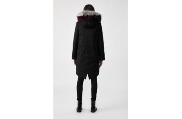 Image of Mackage Rena Twill Parka - Womens, Black / Silverfox Dyed to Berry, Medium, Rena-DXR-Black/Berry-M