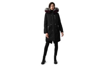 Image of Mackage Rena Twill Parka - Womens, Black / Silverfox Dyed to Berry, Medium, Rena-DXR-Black/Berry-M