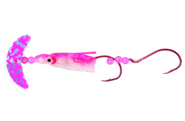 Image of Macks Lure Cha Cha Sockeye Squidder rig, 2 2/0 Hooks, 1.5in, Pink Silver Tiger Smile Blade/Pink UV Spatterback Skirt/Flo Pink Beads, 60011