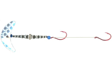 Image of Macks Lure Double Whammy Pro Spinner Rig, 2 Number 4 Hooks, 72in Leader, Silver Scale Smile Blade/Silver Bead, 17810