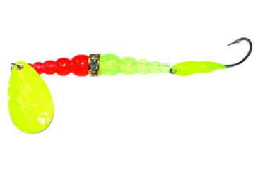Image of Macks Lure Kokanee Killer Number 6 Single Hook, 48in Leader Chartreuse Blade/Flo Orange/Flo Chartreuse Bead/Chartreuse Glo Hook, 16220