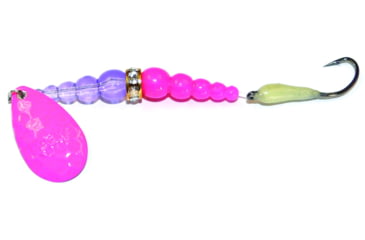Image of Macks Lure Kokanee Killer Number 6 Single Hook, 48in Leader, Pink Blade/Purple/Hot Pink Bead/Maggot White Glo Hook, 16209