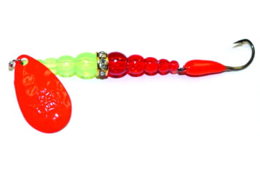 Image of Macks Lure Kokanee Killer Number 6 Single Hook, 48in Leader, Red Blade/Flo Chartreuse/Ruby Bead/Blood Red Glo Hook, 16221