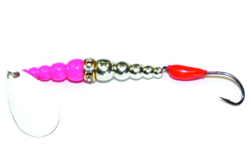 Image of Macks Lure Kokanee Killer Number 8 Single Hook, 48in Leader, Glow White Blade/Hot Pink/Chrome Bead/Hot Cerise Glo Hook, 16308