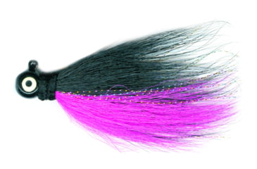 Image of Macks Lure Rock Dancer Bucktail Jig, 1/2 oz, 2/0 Hook Black Head/Black/Cerise Body, 18227