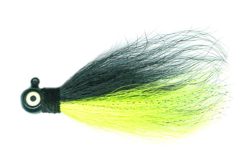 Image of Macks Lure Rock Dancer Bucktail Jig, 1/2 oz, 2/0 Hook Black Head/Black/Chartreuse Body, 18226