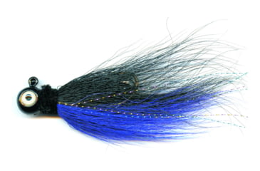 Image of Macks Lure Rock Dancer Bucktail Jig, 1/2 oz, 2/0 Hook Black Head/Black/Purple Body, 18230