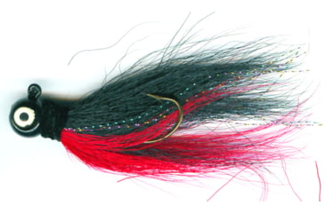 Image of Macks Lure Rock Dancer Bucktail Jig, 1/4 oz, 2/0 Hook Black Head/Black/Red Body, 18114