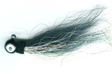 Image of Macks Lure Rock Dancer Bucktail Jig, 1/4 oz, 2/0 Hook Black Head/Black/White Body, 18101