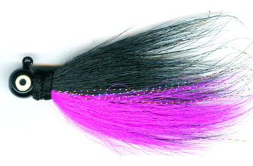 Image of Macks Lure Rock Dancer Bucktail Jig, 3/8 oz, 2/0 Hook Black Head/Black/Cerise Body, 18197
