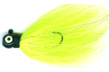 Image of Macks Lure Rock Dancer Bucktail Jig, 3/8 oz, 2/0 Hook Black Head/Chartreuse Body, 18192