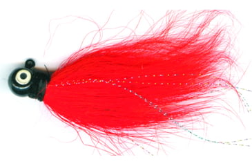 Image of Macks Lure Rock Dancer Bucktail Jig, 3/8 oz, 2/0 Hook Black Head/Flame Orange Body, 18187