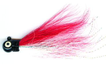 Image of Macks Lure Rock Dancer Bucktail Jig, 3/8 oz, 2/0 Hook Black Head/Red/White Body, 18186