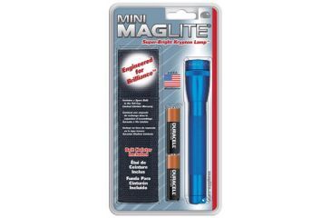 Image of MagLite Mini 2 Cell AA Incandescent Flashlight, Blue, Blister Card, M2A11H