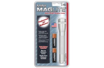 Image of MagLite Mini 2 Cell AA Incandescent Flashlight, Silver, Blister Card, M2A10H