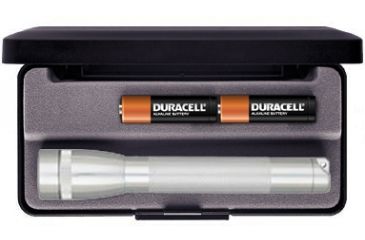 Image of MagLite Mini 2 Cell AA Incandescent Flashlight, Silver, Gift Box, M2A10L