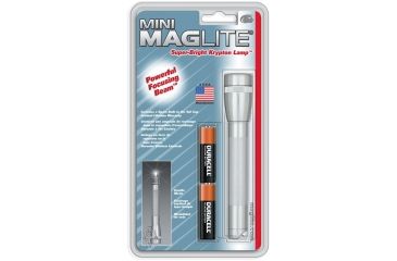 Image of MagLite Mini 2 Cell AA Incandescent Flashlight, Silver, Blister Card, M2A106