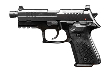 Image of Arex Zero-1-Tactical-Compact Pistol, 9mm Luger, 4.5 in barrel, anodized aluminum frame, black polymer grip, recoil operated semi-automatic, double-action, frame mounted ambi safety, white 3-dot, 17 round magazine, AX-REX-01-TCTL-CPT-FRRMPG