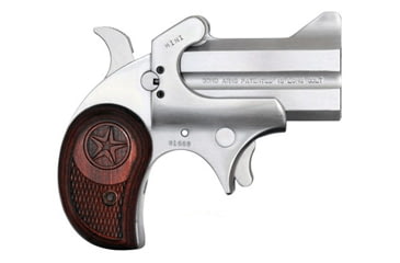 Image of Bond Arms Mini-45 Pistol, .45 Colt, 2.5 in barrel, stainless steel frame, checkered rosewood grip, 2-barrel, single-action, crossbolt safety, fixed, blade front, 2 round magazine, BA-MINI-45-FRRMPG