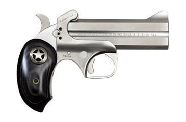 Image of Bond Arms Ranger-II Pistol, .45 Colt, 4.25 in barrel, stainless steel frame, black ash medallion grip, 2-barrel, single-action, crossbolt safety, fixed, blade front, 2 round magazine, BA-RGR-II-2-FRRMPG