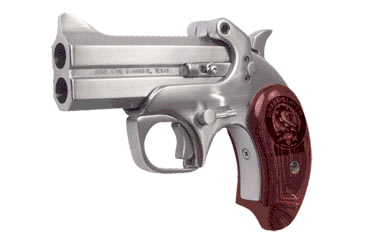 Image of Bond Arms Snake-Slayer Pistol, .45 Colt, 3.5 in barrel, stainless steel frame, black ash or rosewood grip, 2-barrel, single-action, crossbolt safety, fixed, blade front, 2 round magazine, BA-SNAKE-SLAYER-FRRMPG