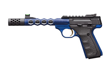 Image of Browning Buck-Mark-Plus-Vision-Blue Pistol, .22 Long Rifle, 5.875 in barrel, anodized aluminum frame, black rubber grip, blowback operated semi-auto, single-action, fiber-optic front, adj. target rear, 10 round magazine, BBM-PLUS-VB-FRRMPG