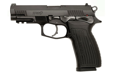 Image of Bersa TPR9 Pistol, 9mm Luger, 4.35 in barrel, aluminum alloy frame, wraparound textured polymer grip, recoil operated semi-automatic, double-action, frame mounted ambi decock/safety, 3-dot fixed, 17 round magazine, BRSA-TPR9-FRRMPG