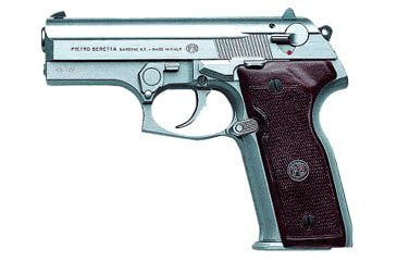 Image of Beretta 8000F-Cougar-Inox Pistol, 9mm Luger, 3.6 in barrel, anodized aluminum frame, checkered plastic grip, short recoil semi-automatic, double-action, slide mounted safety/decock lever, fixed 3-dot, 13 round magazine, BT-8000F-CGR-INX-FRRMPG