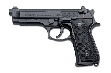 Image of Beretta 92FS-Brigadier Pistol, 9mm Luger, 4.9 in barrel, anodized aluminum frame, rubber grip, short recoil semi-automatic, double-action, slide mounted safety/decock lever, fixed 3-dot, 15 round magazine, BT-92FS-BGDR-FRRMPG