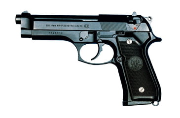 Image of Beretta M9-M-9 Pistol, 9mm Luger, 4.92 in barrel, anodized aluminum frame, plastic grip, short recoil semi-automatic, double-action, slide mounted safety/decock lever, blade front, drift rear, 15 round magazine, BT-M9-M-9-FRRMPG