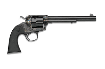 Image of Beretta Stampede-Bisley Revolver, .357 Magnum, 7.5 in barrel, charcoal blue steel frame, black plastic grip, revolving chamber, single-action, automatic hammer block, fixed, 6 round magazine, BT-STPD-BSY-3-FRRMPG