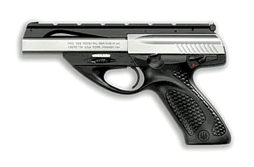 Image of Beretta U22-Neos-45-Inox Pistol, .22 Long Rifle, 4.5 in barrel, polymer frame, polymer grip, blowback operated semi-auto, single-action, frame mounted manual safety, interchangeable target, 10 round magazine, BTU22NEOS4.5INX-FRRMPG