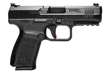 Image of Canik TP9SF-Elite-S Pistol, 9mm Luger, 4.19 in barrel, black polymer frame, integrated polymer grip, recoil operated semi-automatic, striker single-action, fiber-optic front, black notch rear, 15 round magazine, CANIK-TP9SF-ELT-S-FRRMPG