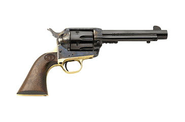 Image of Charles Daly 1873 Revolver, .45 Colt, 5.5 in barrel, brass/color case blued steel frame, walnut grip, revolving chamber, single-action, hammer; cylinder pin, fixed blade front, fixed rear, 6 round magazine, CD-1873-5-FRRMPG