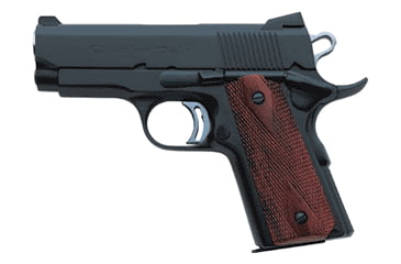 Image of Charles Daly 1911A1-Field-ECS Pistol, .45 ACP, 3.5 in barrel, matte blue finish steel frame, checkered hardwood grip, recoil operated semi-automatic, single-action, low profile front, dovetailed rear, 6 round magazine, CD-1911A1-FLD-ECS-FRRMPG