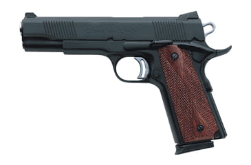 Image of Charles Daly 1911A1-Field-EFS Pistol, .45 ACP, 5 in barrel, matte blue finish steel frame, checkered hardwood grip, recoil operated semi-automatic, single-action, low profile front, dovetailed rear, 8 round magazine, CD-1911A1-FLD-EFS-FRRMPG