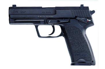Image of Heckler &amp; Koch USP Pistol, .45 ACP, 4.41 in barrel, polymer frame, integrated polymer grip, recoil operated semi-automatic, double-action, frame mounted hammer lock, fixed, 12 round magazine, HK-USP-2-FRRMPG