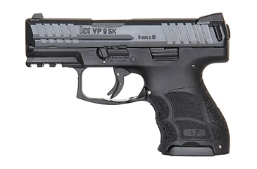 Image of Heckler &amp; Koch VP9-SK Pistol, 9mm Luger, 3.39 in barrel, black polymer frame, integrated polymer grip, recoil operated semi-automatic, striker single-action, Glock-style trigger safety, 3-dot night sights, 10 round magazine, HK-VP9-SK-FRRMPG