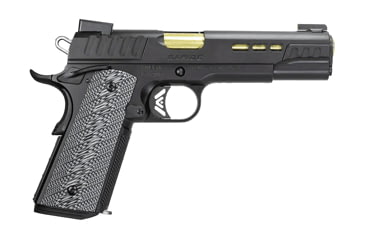 Image of Kimber Rapide Pistol, .45 ACP, 5 in barrel, black stainless steel frame, Black Rapide G10 grip, recoil operated semi-automatic, single-action, grip safety, ambi thumb safety, TRUGLO TFX Pro Day/Night, 8 round magazine, KMBR-RPD-FRRMPG