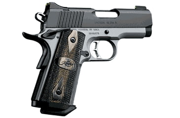Image of Kimber Tactical-Ultra-II Pistol, .45 ACP, 3 in barrel, aluminum frame, black &amp; silver laminate grip, recoil operated semi-automatic, single-action, grip safety, manual thumb safety, fixed tritium 3-dot night, 7 round magazine, KMBR-TCTL-UTA-II-FRRMPG